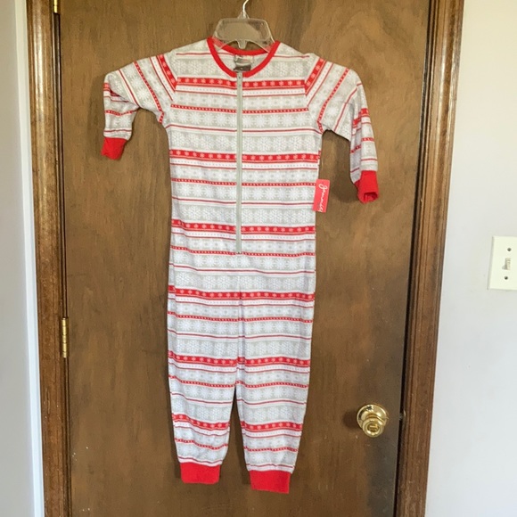 3/$9 Unisex Snowflake fairisle footless fleece onesie PJ 4T - Picture 9 of 17